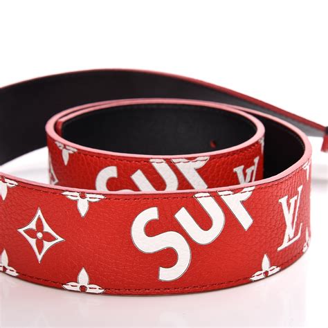 louis vuitton supreme red belt.